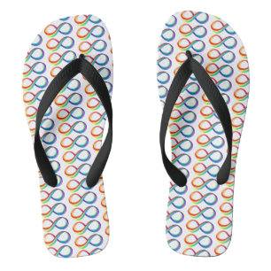Tongs Symbole d'infinité arc-en-ciel stratifié