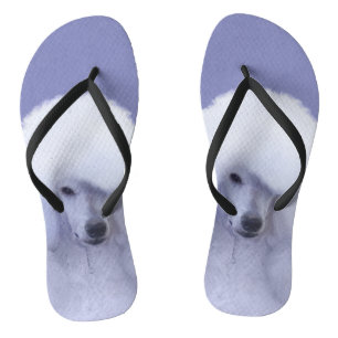 Tongs Tableau blanc standard de caniche - Art original d