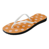 Tongs Taches de polka Orange pêche (Incliné)