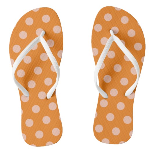 Tongs Taches de polka Orange pêche (Semelle)