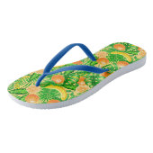 Tongs Tangerines, bananes et feuilles tropicaux (Incliné)