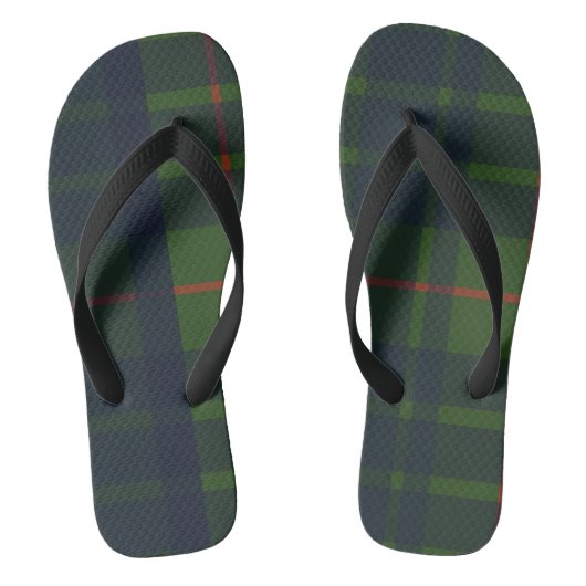 Tongs Tartan écossais rouge bleu vert (Semelle)