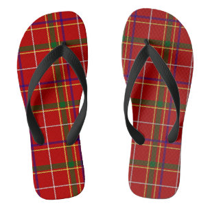 Tongs Tartan rouge coloré