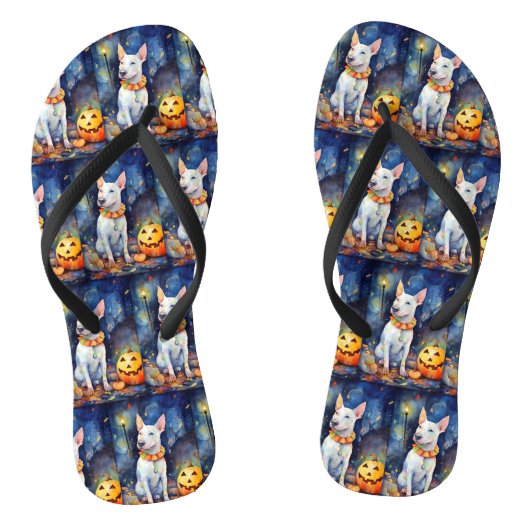 Tongs Taureau d'Halloween avec la peur Citrouille (Semelle)