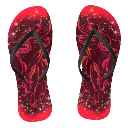Tongs Taureau Starry Night Red Flip Flops (Semelle)