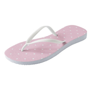 Tongs Tea Rose Points rose et blanc