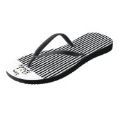 Tongs Team Bride Gold Flower Black White Stripes tendanc (Incliné)