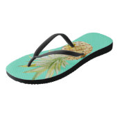 Tongs Tendance Aquarelle Été Ananas Flip Flops (Incliné)