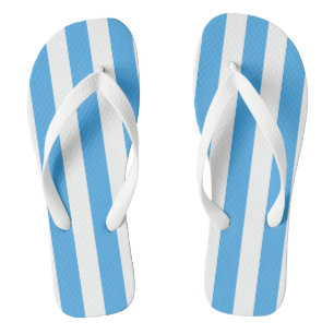 Tongs Tendance Bonheur Été Bleu & Blanc Larges Rayures
