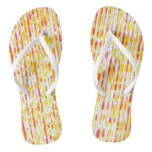 Tongs Tendance Rayures Pluie Orange Blanc Jaune