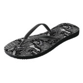 Tongs Termes et pièces d'échecs noir et blanc ID784 (Incliné)
