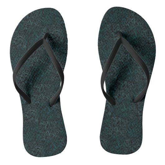 Tongs Terrain Motif Vert 01bx4.Noir (Semelle)