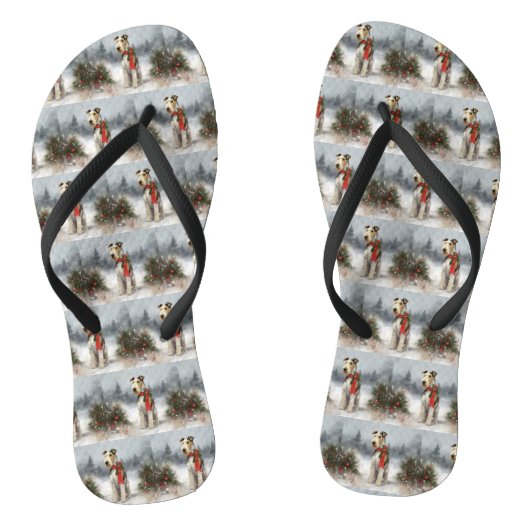 Tongs Terrier Wirefox dans la neige Noël (Semelle)