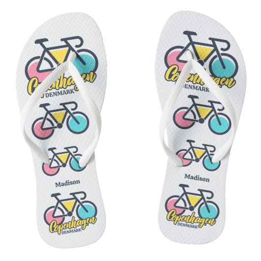 Tongs Texte personnalisé Copenhague Danemark (Semelle)