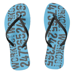 Tongs Texte usé et rayé Workout 247365 bleu