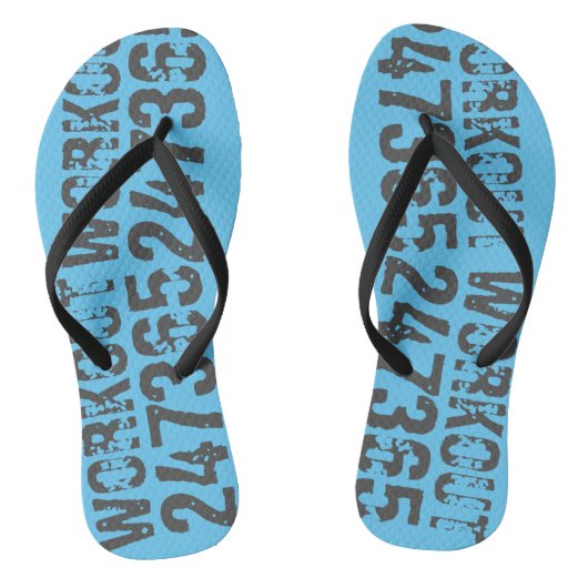 Tongs Texte usé et rayé Workout 247365 bleu (Semelle)