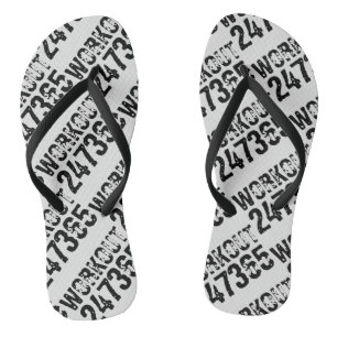 Tongs Texte usé et rayé Workout 247365 noir