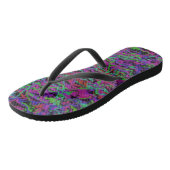 Tongs Texture Abstrait Multicolore Vibrant (Incliné)