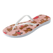 Tongs Texture avec le nounours, coeurs (Incliné)