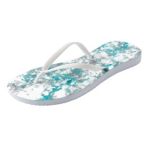 Tongs texture gris turquoise et marbre blanc
