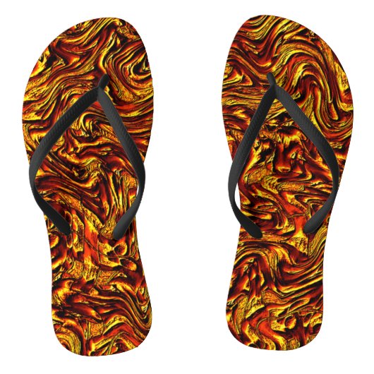 Tongs Texture rouge vif et dorée (Semelle)