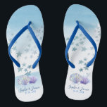 Tongs Thème de la couleur de l'eau Mariage de plage Flip<br><div class="desc">Thème de la couleur de l'eau Mariage de plage Flipflops</div>