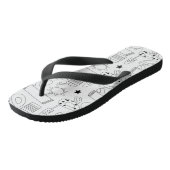 Tongs thème d'été plage noir blanc nom (Incliné)