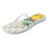 Tongs Thème Tropical Kawaii Pineappy Coastal Fruit Food (Incliné)