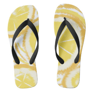 Tongs Tie Dye Citron Abstrait Rond Fruit