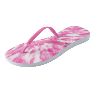 Tongs Tie-dye rose et blanc