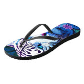 Tongs Tigre blanc en fleurs violettes (Incliné)