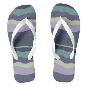 Tongs Tirures ondulées turquoise et violette