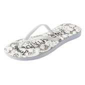 Tongs Toile de jute blanche florale de dentelle de (Incliné)