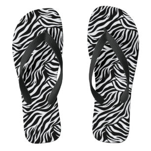 Tongs Tongsues Imprimées Zèbre pour Adultes