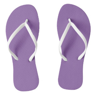 Tongs Tournes avec sangles blanches et solitaire violet