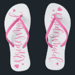 Tongs Tournes de femme de chambre de mariage rose pâle<br><div class="desc">Des tongs de femme de chambre mignonnes roses,  de grands cadeaux de fête de mariée.</div>