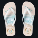 Tongs Tournes de mariée mariage | Plage moderne de Monog<br><div class="desc">RetournerFLops de la mariée mariage | Monogramme moderne Mariage géométrique de plage | Une touche moderne sur les invitations de mariage de plage - Mariage unique conçu pour le BarefootBride™ par ©WhimsicalArtwork™ dispose d'une forme géométrique de type terrarium décalé avec des transparences variables dans les facettes pour permettre à l'arrière...</div>