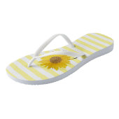 Tongs Tournesol avec nom personnalisé Jaune rayé (Incliné)