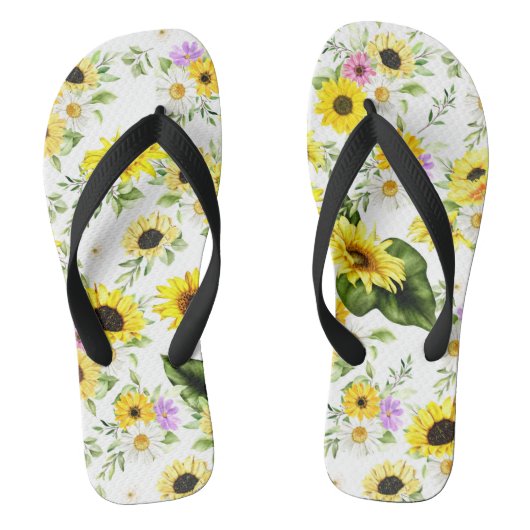 Tongs Tournesol d'aquarelle 7 (Semelle)
