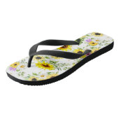 Tongs Tournesol d'aquarelle 7 (Incliné)