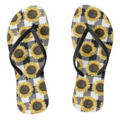 Tongs Tournesol Plaid Buffalo noir blanc (Semelle)