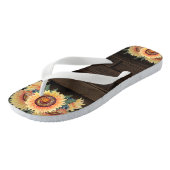 Tongs Tournesol rustique de pot de maçon de pays en bois (Incliné)