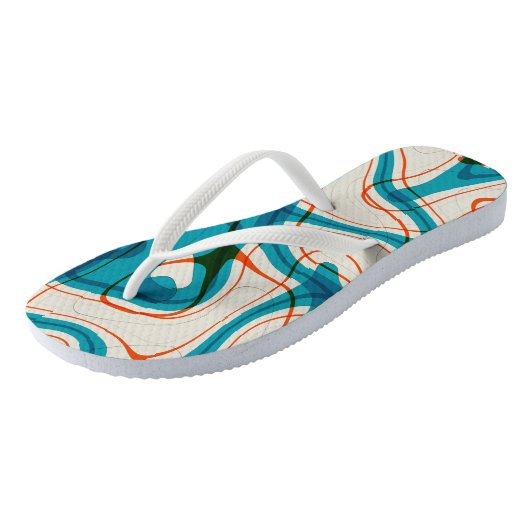 Tongs Tourquoise et perruques rouges (Incliné)