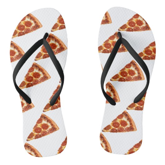 Tongs tranche de pizza pepperoni classique de SlipperyJo (Semelle)