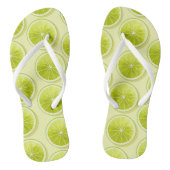 Tongs Tranches de chaux sur Jaune clair (Semelle)