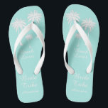 Tongs Tribu Mariée Palm Tree Bleu Blanc<br><div class="desc">Frappez la plage avec style avec ces incroyables tongs de Beach Lover Bride Bleu Blanc Tribe avec de doux petits palmiers pour vous donner cette sensation tropicale ! Chambre pour customiser avec les noms de votre servante d'honneur ! Mélangez et égalez tous vos produits préférés de Beach Lover de Up...</div>