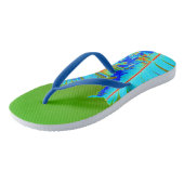 Tongs Tropical Psychedelic Green Palm Fronds Tropical (Incliné)