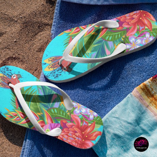 Tongs TropiColor Fusion Macaw & Floral Serenade
