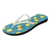 Tongs Tulipes en bleu et jaune (Incliné)