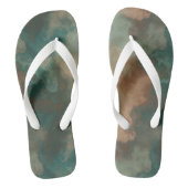 Tongs Turquoise et Abstrait Marbré de pêche (Semelle)